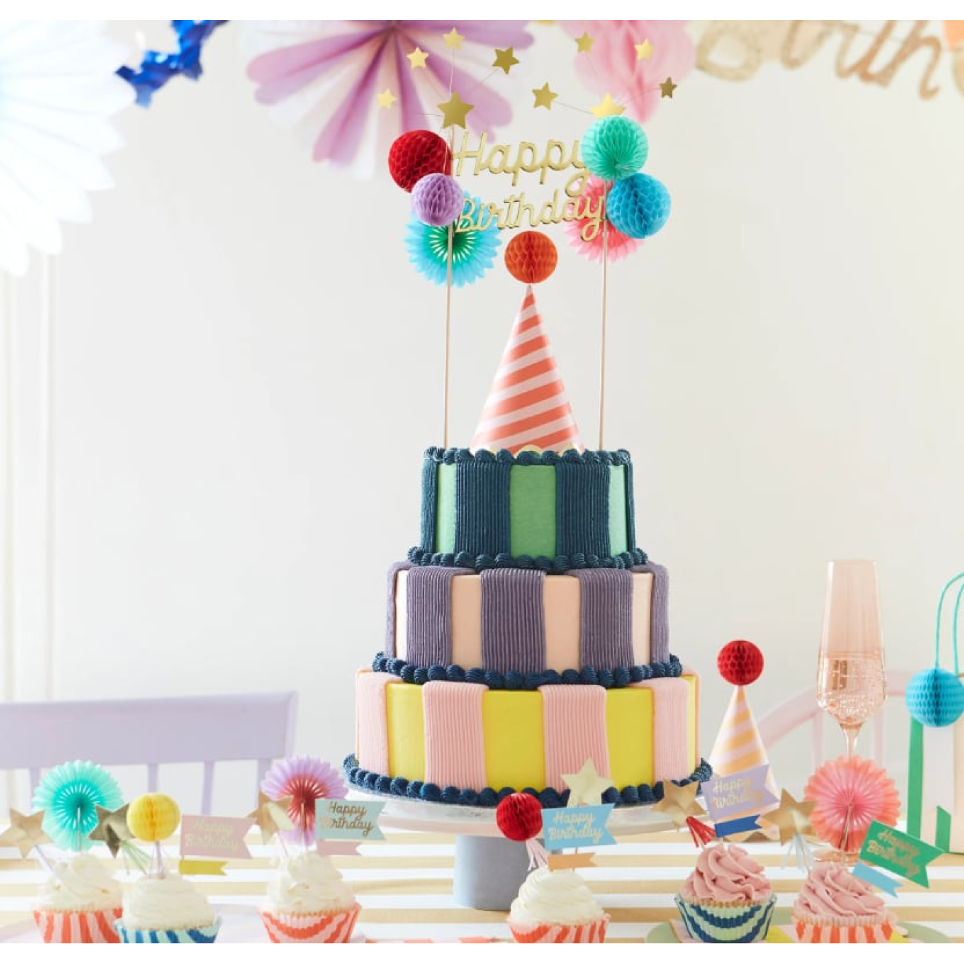 Meri Meri - Happy Birthday Cake Topper - Happy Birthday Pasta Süsü Meri Meri - Happy Birthday Cake Topper - Happy Birthday Pasta Süsü