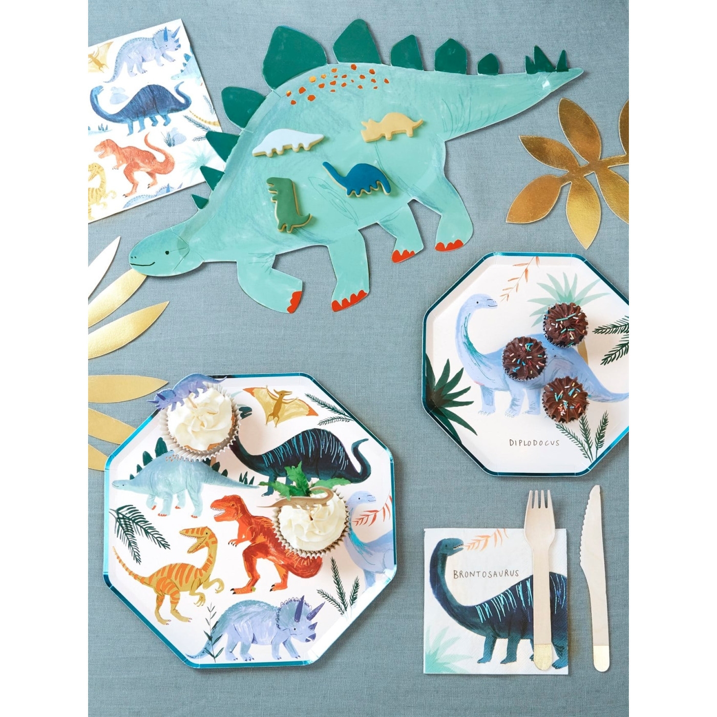 Meri Meri - Dinosaur Plates - Dinozor Tabak - 8'li Meri Meri - Dinosaur Plates - Dinozor Tabak - 8'li