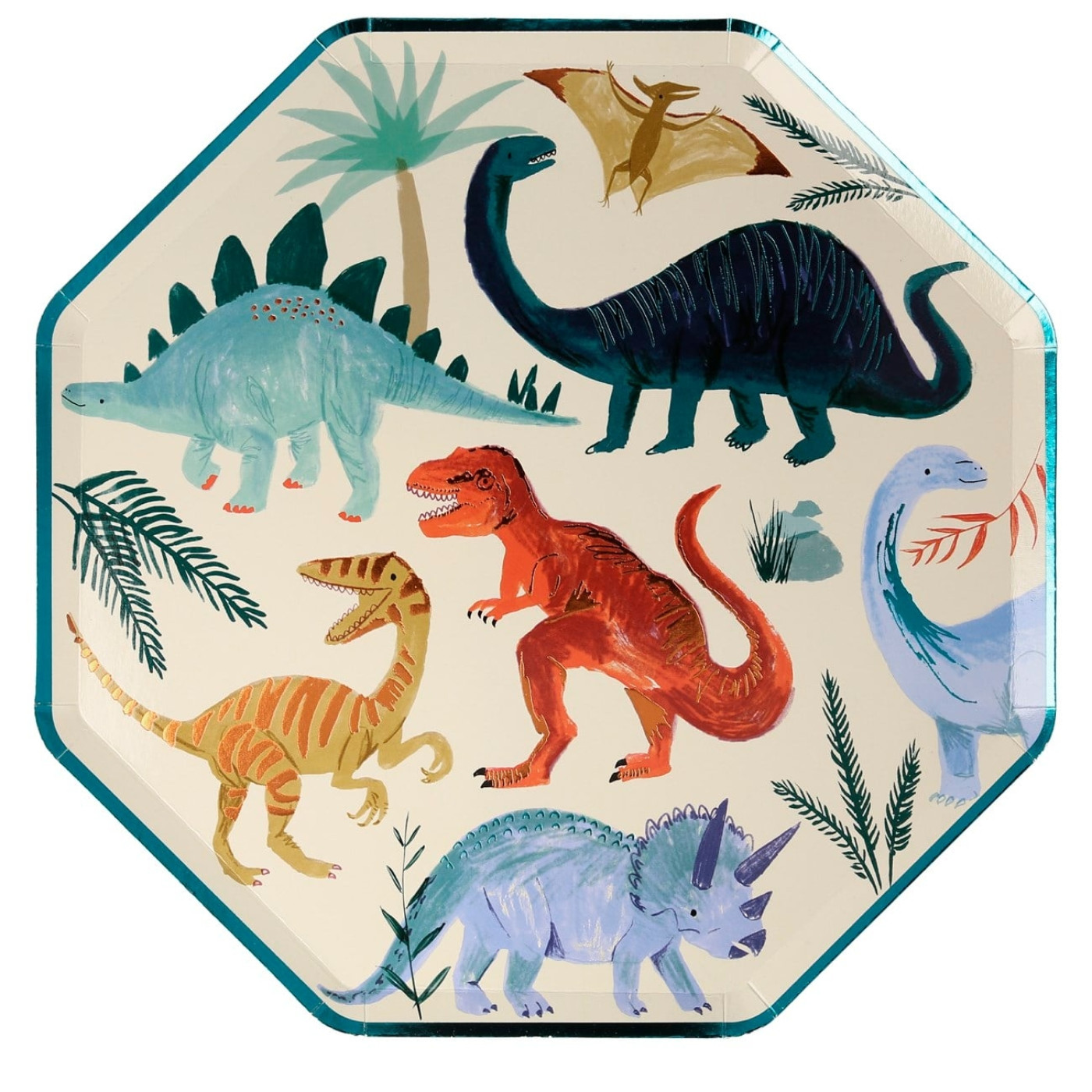 Meri Meri - Dinosaur Plates - Dinozor Tabak - 8'li Meri Meri - Dinosaur Plates - Dinozor Tabak - 8'li