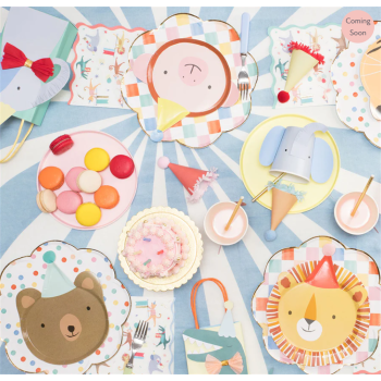 Meri Meri - Animal Parade Die Cut Plates - Hayvan geçit Töreni Tabaklar (8'li)