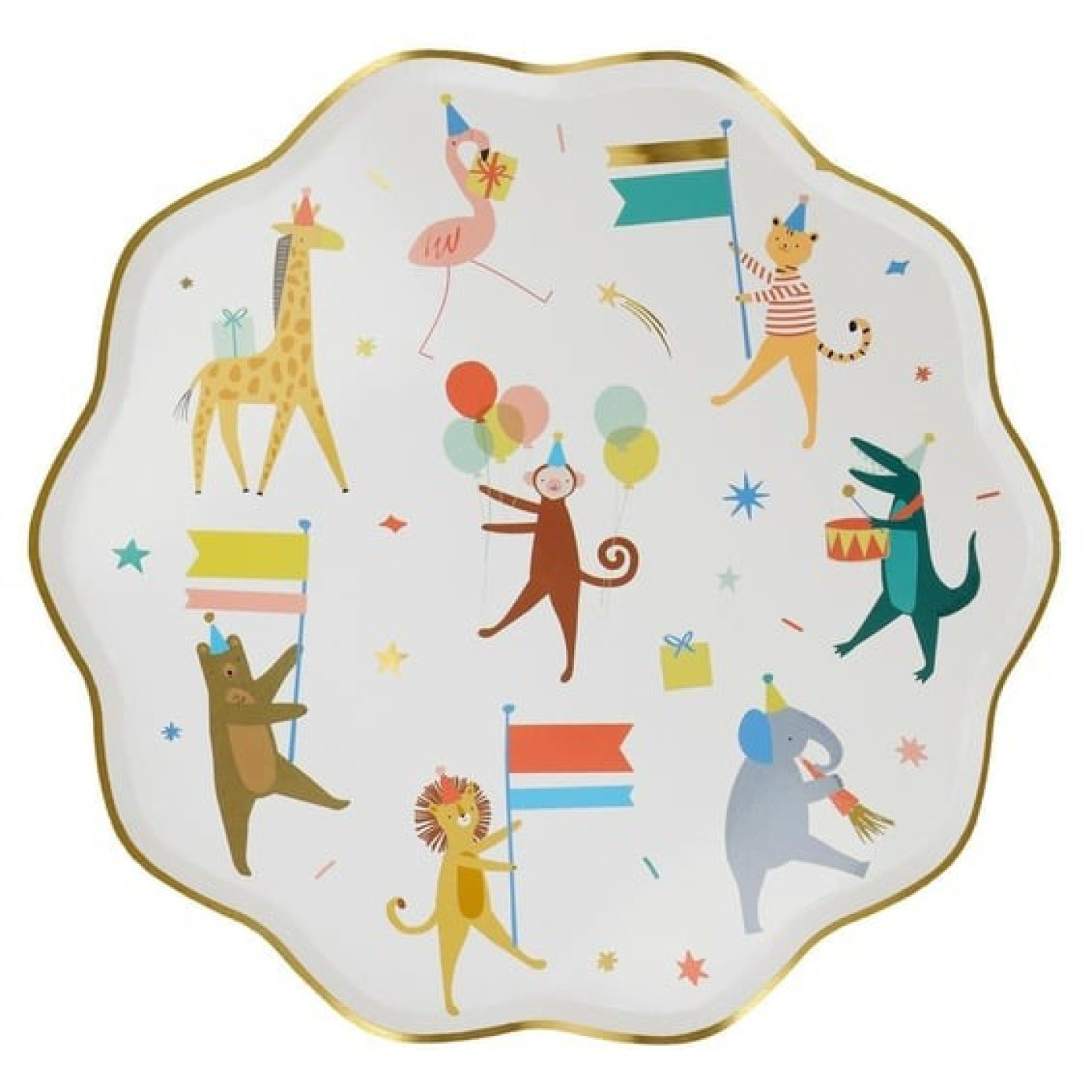 Meri Meri - Animal Parade Dinner Plates - Hayvan Geçit Töreni Tabaklar (L) (8Li) - 267322 - 636997280370