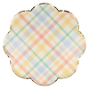 Meri Meri - Spring Plaid Dinner Plates - Bahar Yeri Tabaklar - L - 8'li