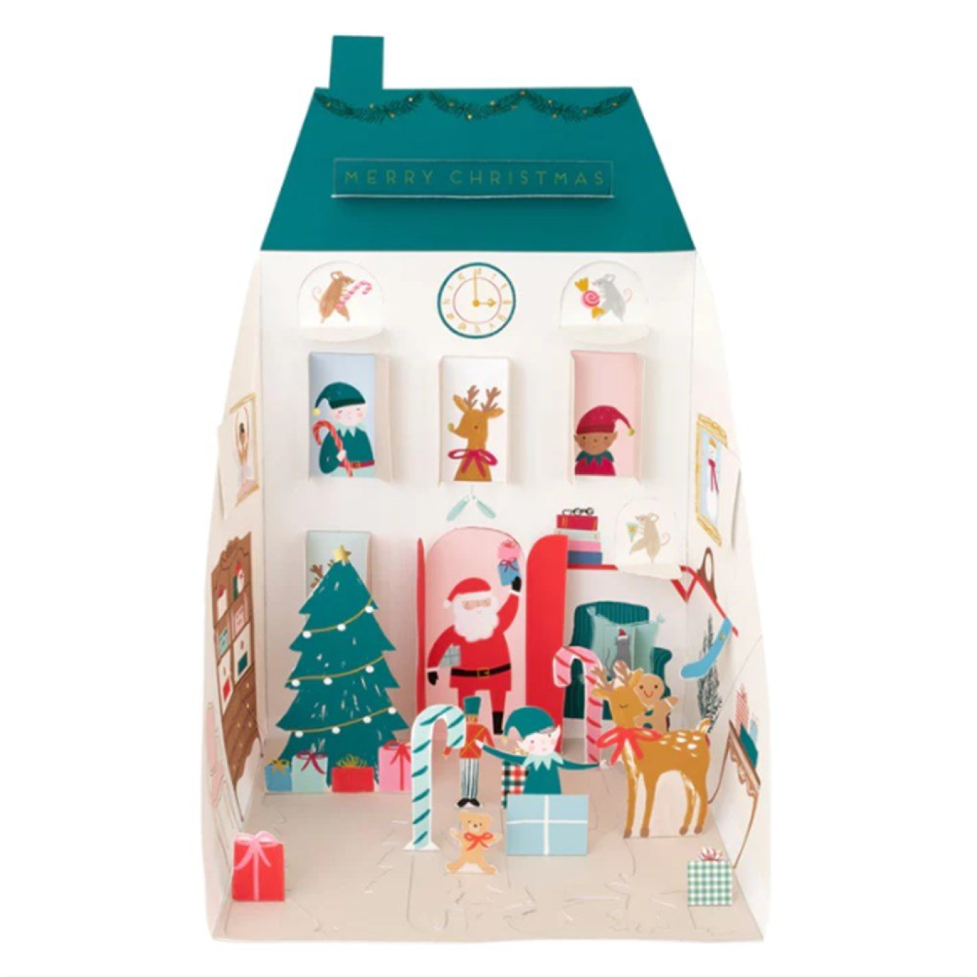 Meri Meri - Santa's House Pop Up Advent Calendar - Noel Baba'nın Evi Advent Calendar - 225072 - 636997278551