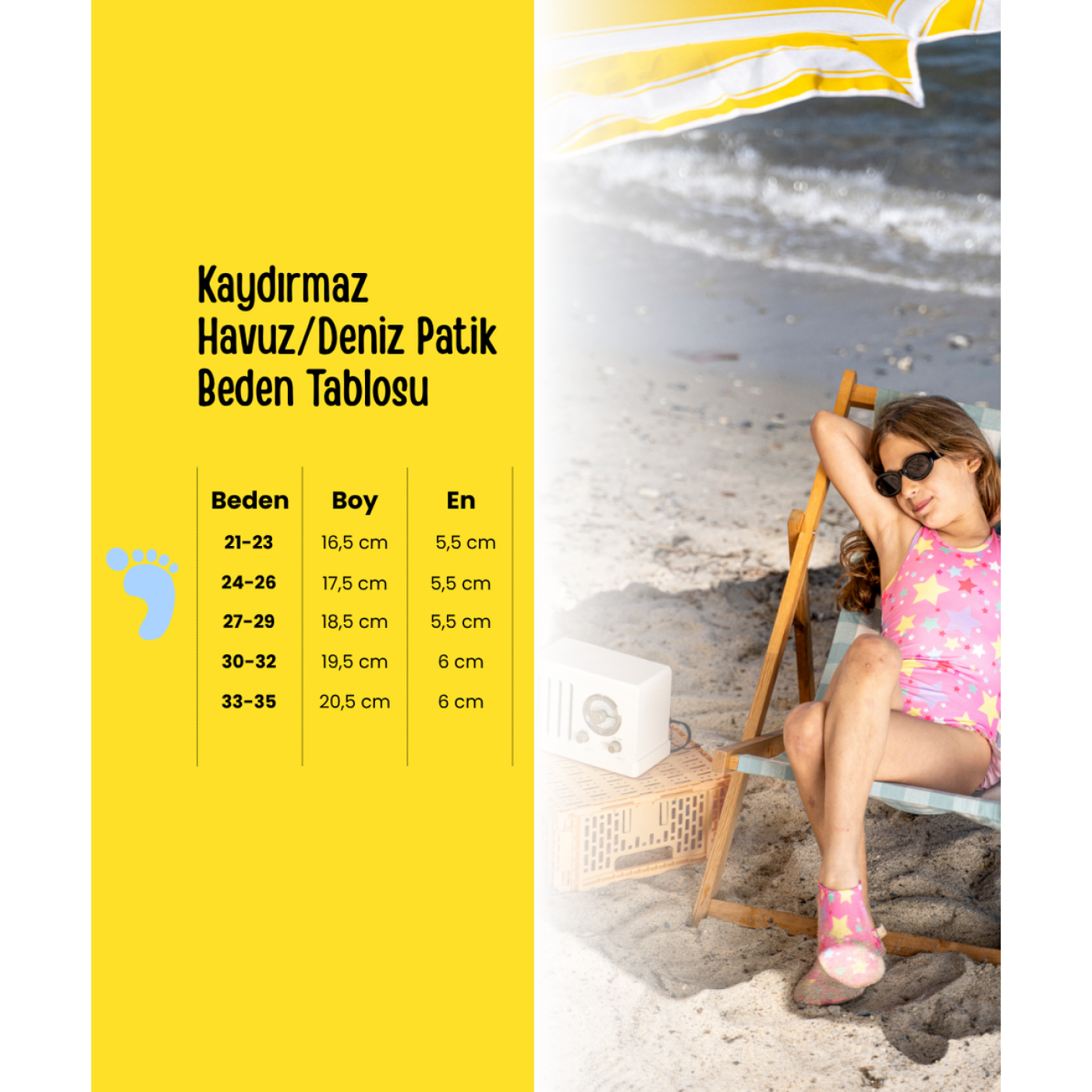 Kaydırmaz Havuz/Deniz Patik - Crazy Crab 24-26 Numara