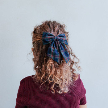 Mimi & Lula - Tartan Agnes Bow 2'li Toka - Green