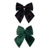 Mimi & Lula Tartan Agnes Bow 2'li Toka - Green - 172075-17 - 5061064830991
