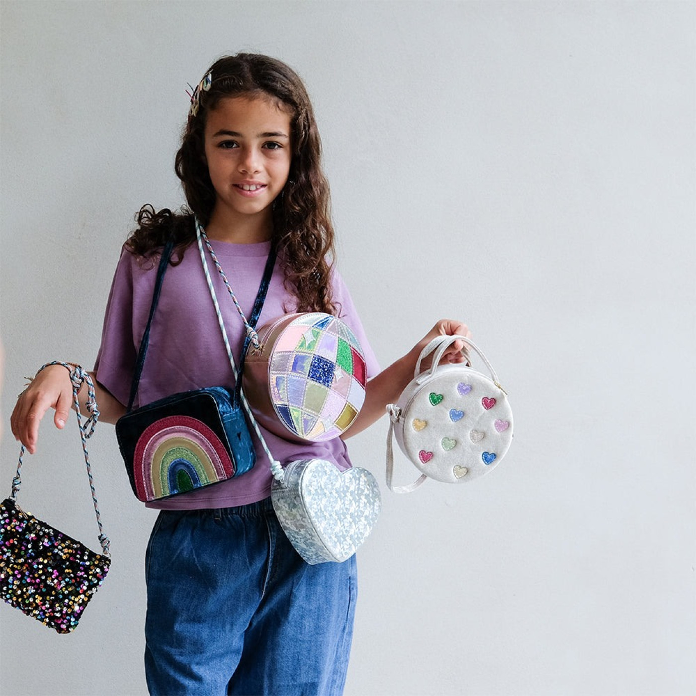 Mimi & Lula Jazzy Hearts Velvet Çanta - 5061064831790 - 5061064831790