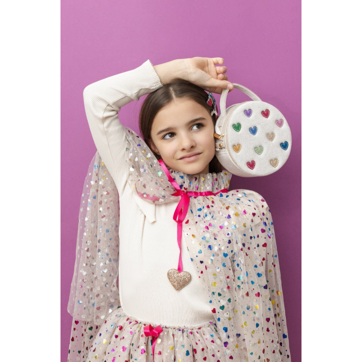 Mimi & Lula Jazzy Hearts Velvet Çanta - 5061064831790 - 5061064831790