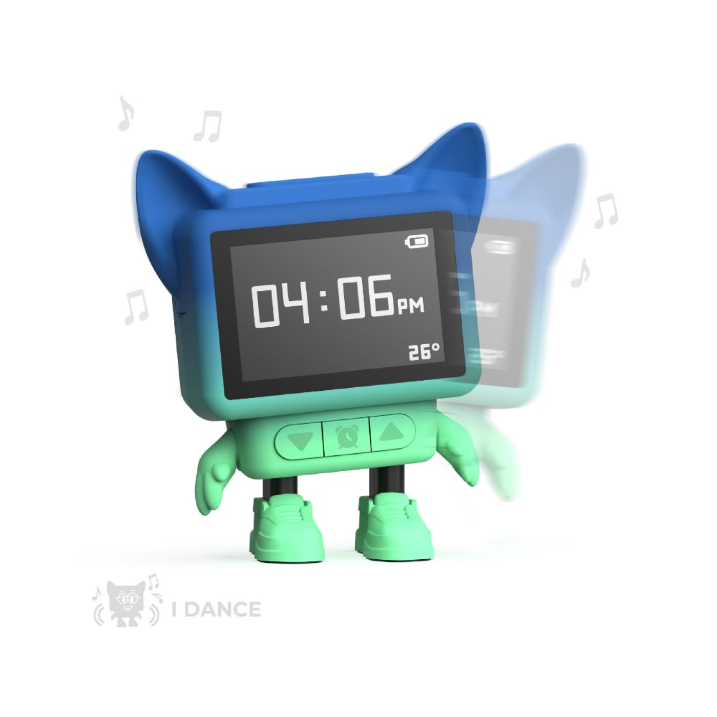Eğlenceli Dans Eden Mavi Bluetooth Hoparlör ve Çalar Saat - 3701613301320 Eğlenceli Dans Eden Mavi Bluetooth Hoparlör ve Çalar Saat - DC-BL-01 - 3701613301320