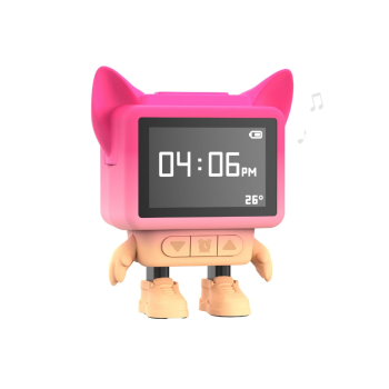 Eğlenceli Dans Eden Pembe Bluetooth Hoparlör ve Çalar Saat