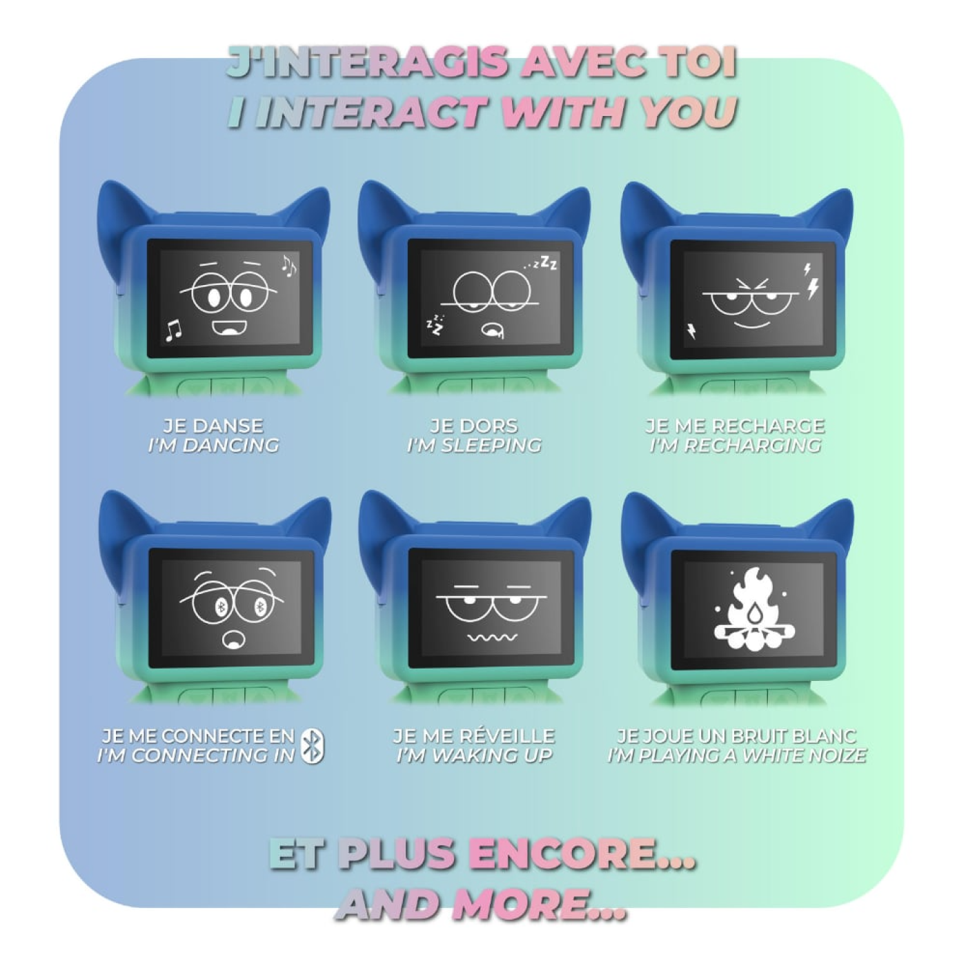 Eğlenceli Dans Eden Mavi Bluetooth Hoparlör ve Çalar Saat - 3701613301320 Eğlenceli Dans Eden Mavi Bluetooth Hoparlör ve Çalar Saat - DC-BL-01 - 3701613301320