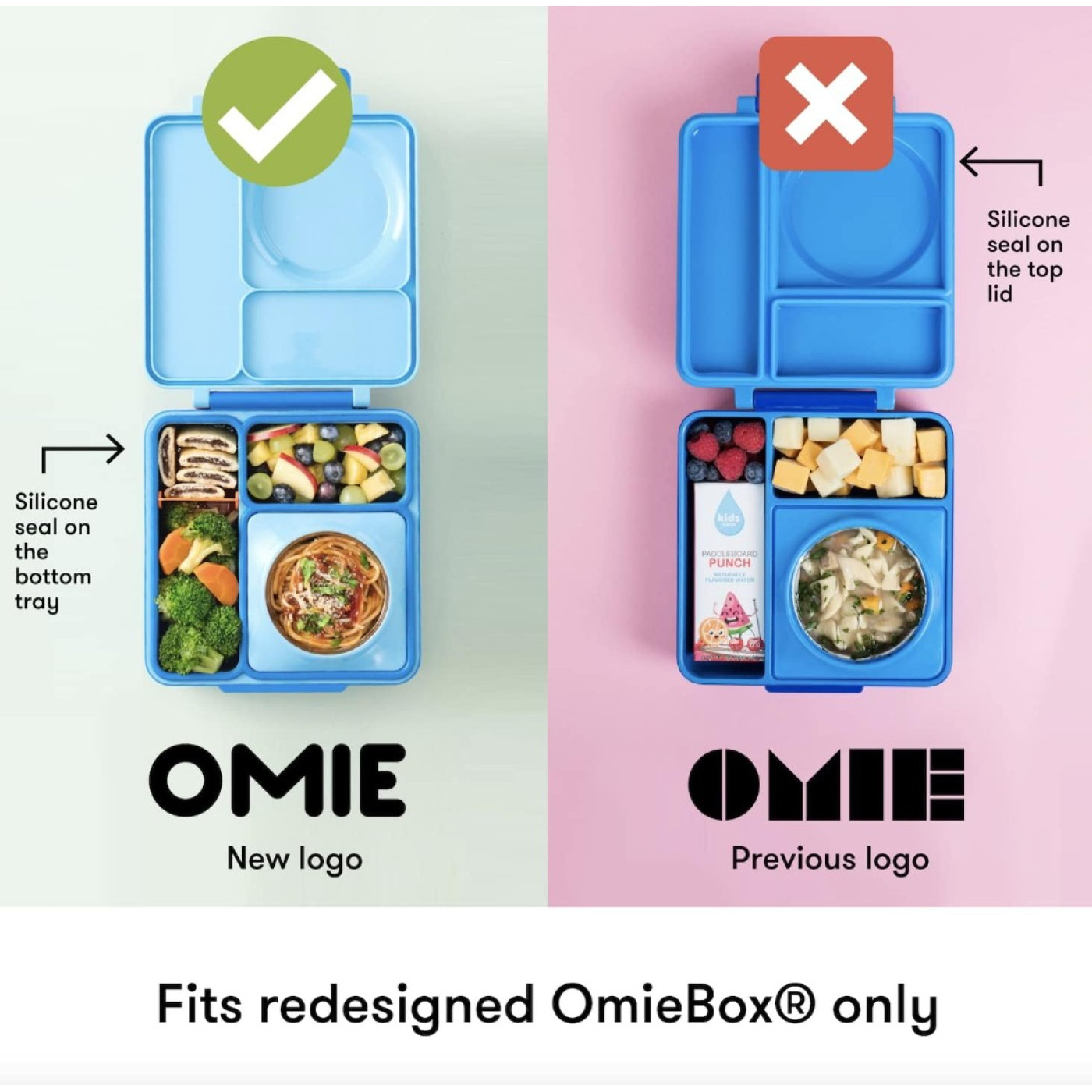 Omiebox Bento Kutusu İç Bölme Kapları 2Li Mavi Ve Lime Yeşili - 860502000164 - 860502000164