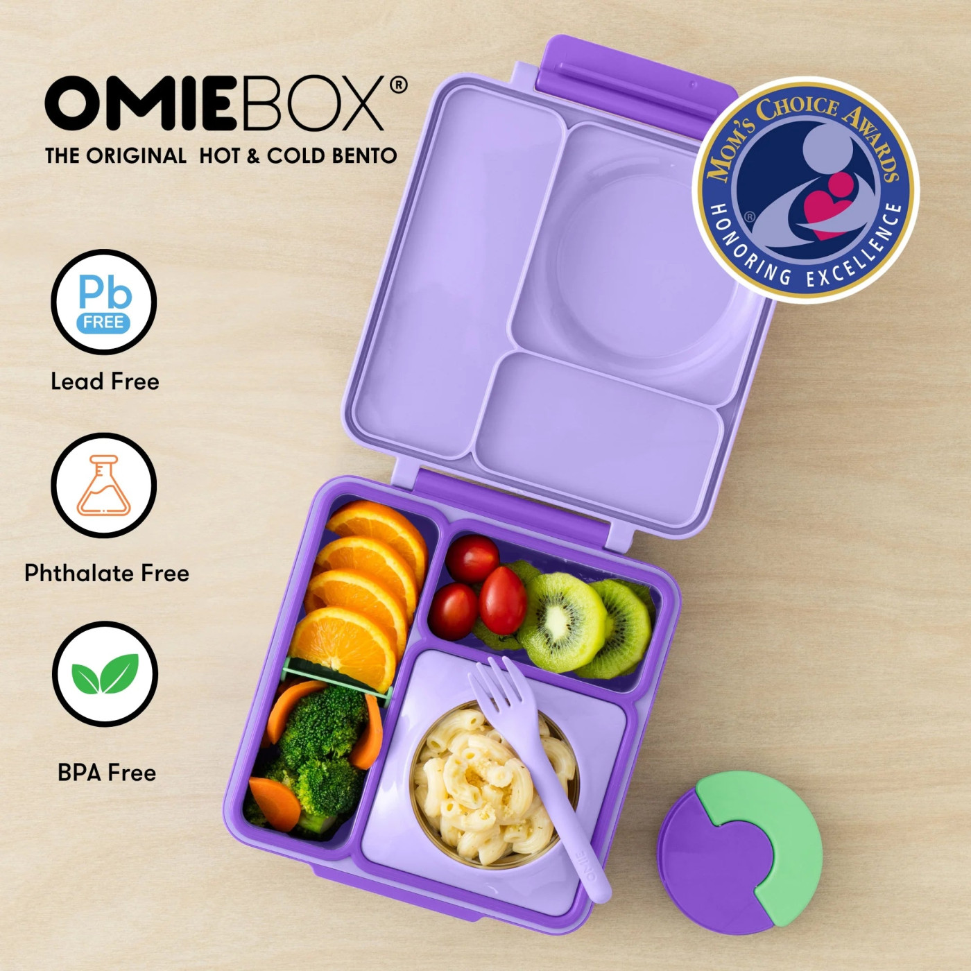 Omiebox - Isı Yalıtımlı Lila Moru Bento Yemek Kutusu - 850063338219 - 850063338219