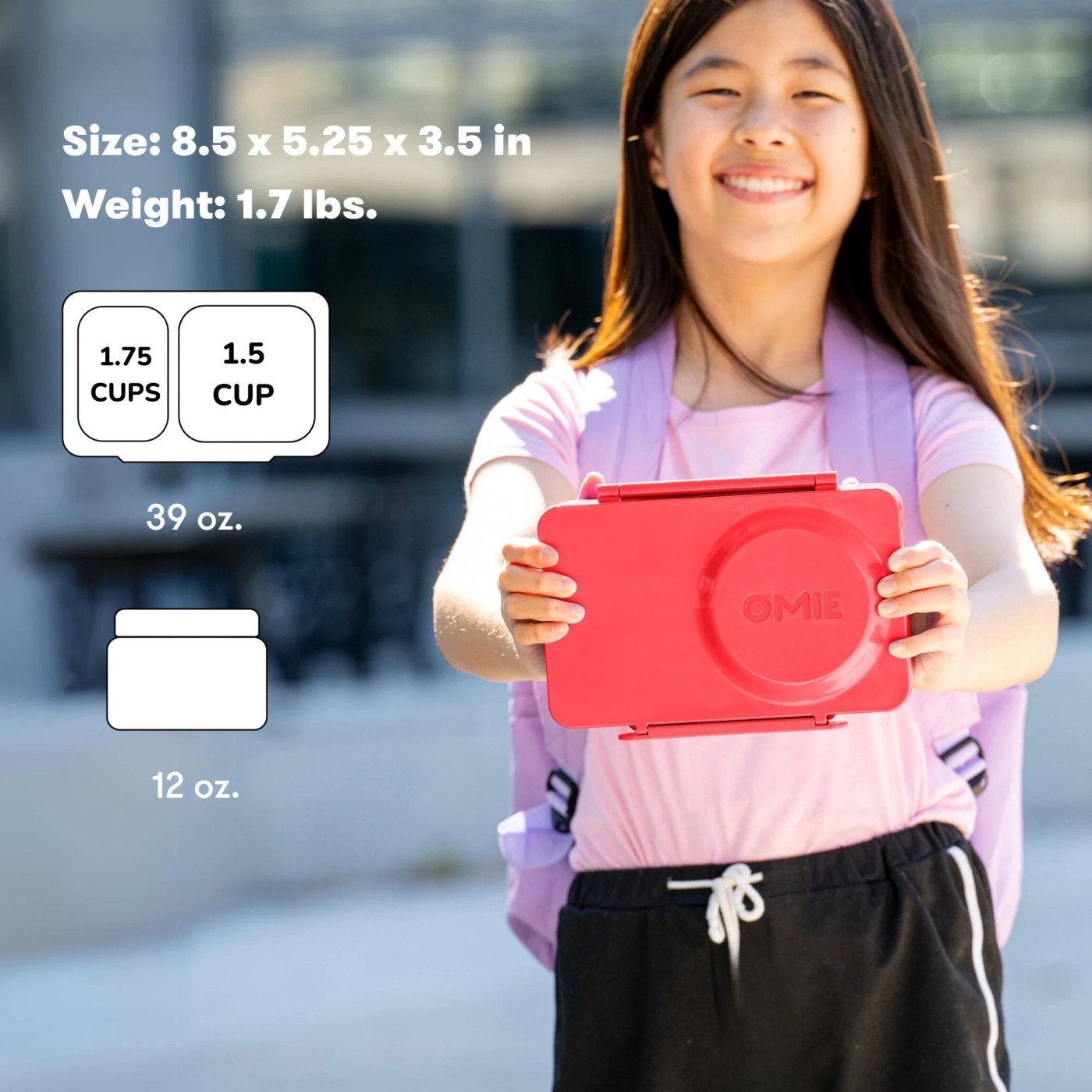 Omiebox - UP Isı Yalıtımlı 2. Nesil Kiraz Pembesi Bento Yemek Kutusu - 850005702887 - 850005702887