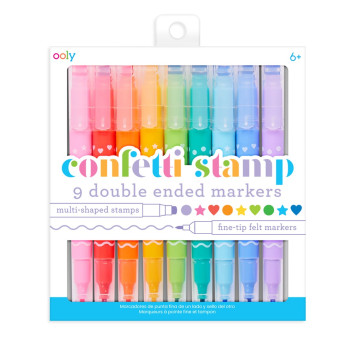 Ooly - Confetti Stamp Çift Uçlu 9'Lu Keçeli Kalem Ooly - Confetti Stamp Çift Uçlu 9'Lu Keçeli Kalem
