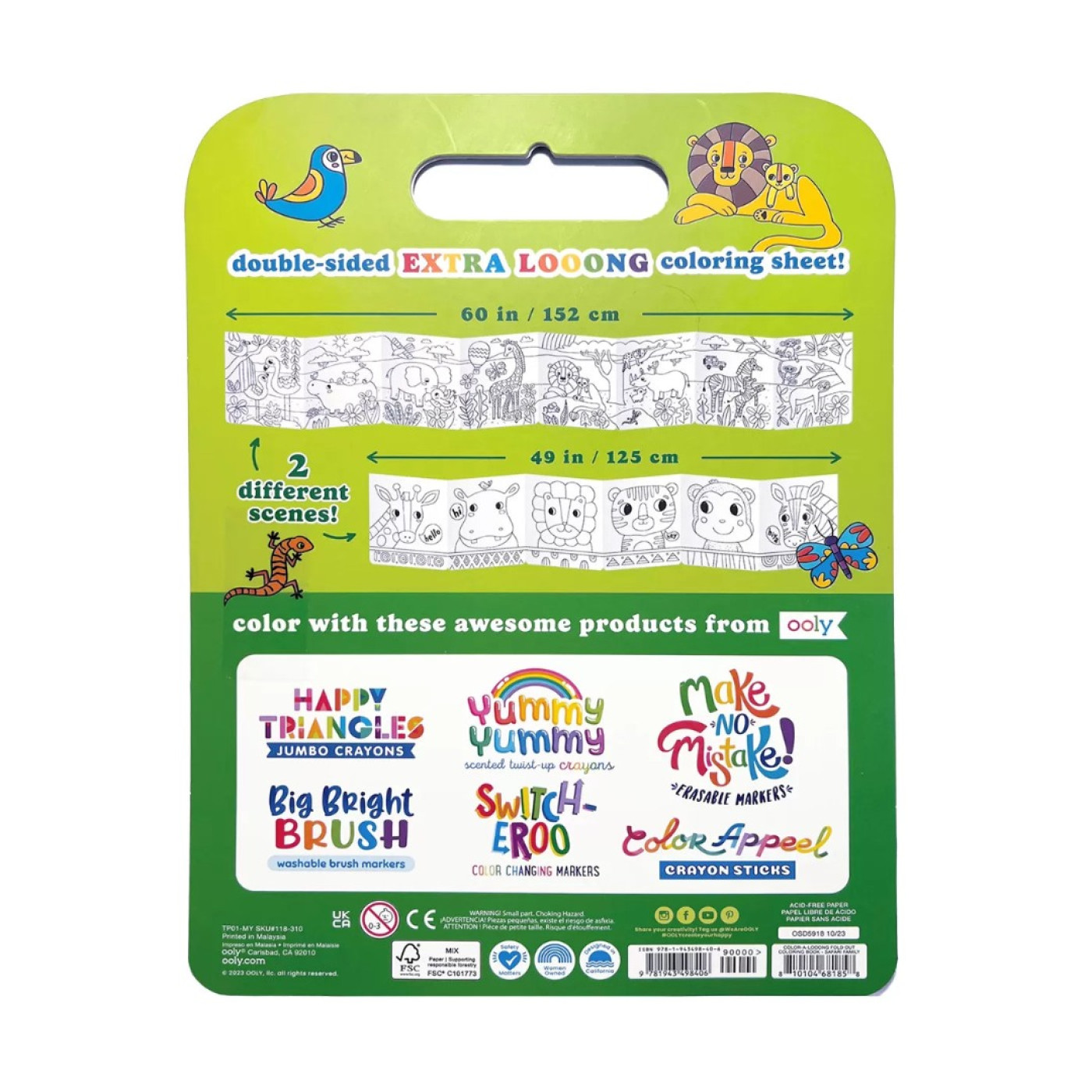 Ooly Color-A-Looong: Fold Out Boyama Kitabı - Safari Family - 810104681858 Ooly Color-A-Looong: Fold Out Boyama Kitabı - Safari Family - 118-310 - 810104681858