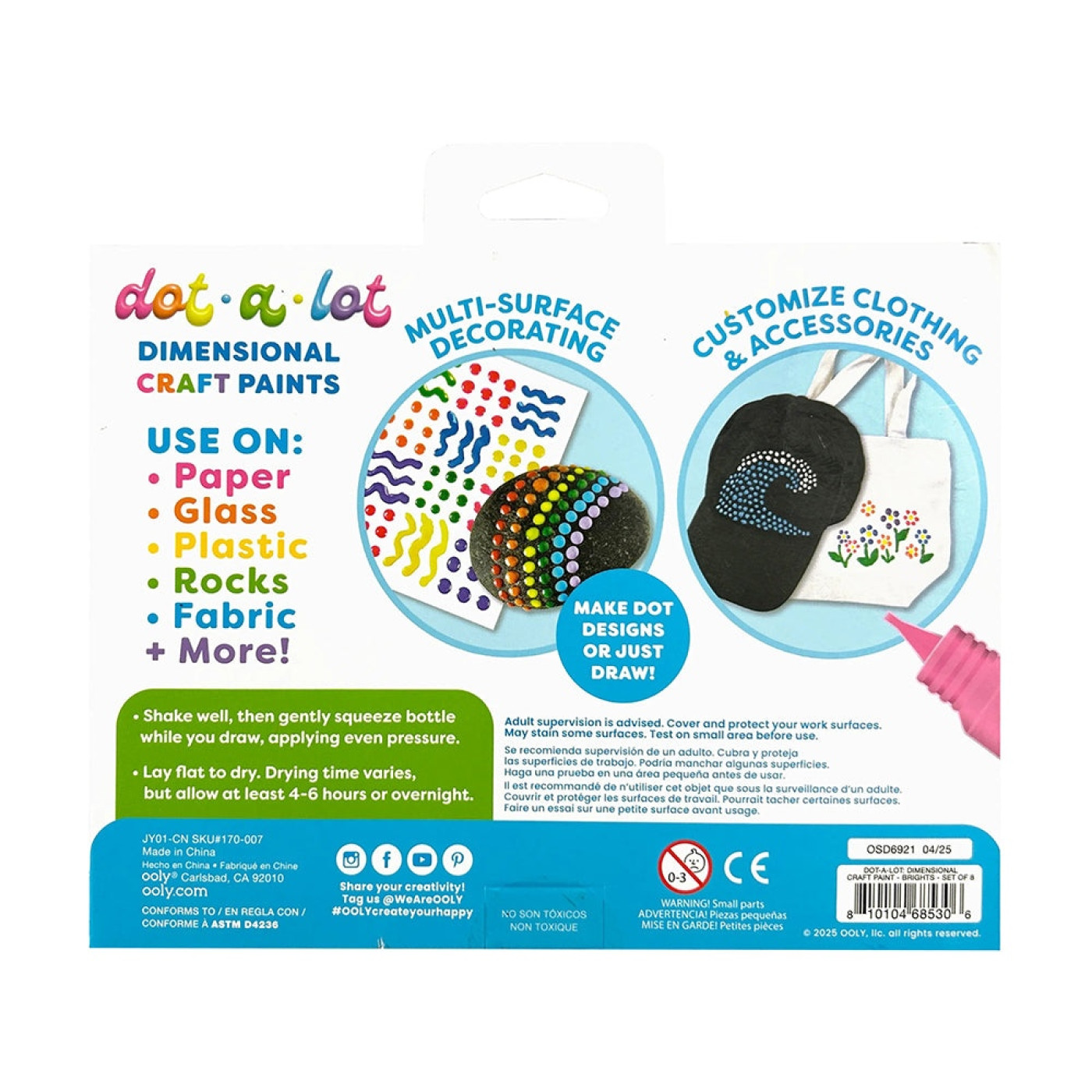 Ooly Dot-A-Lot 8'li Boya Tüpleri - Klasik Renkler