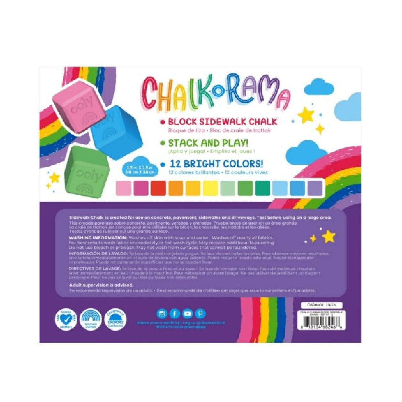 Ooly Chalk-O-Rama 12’li Dış Mekan Tebeşiri