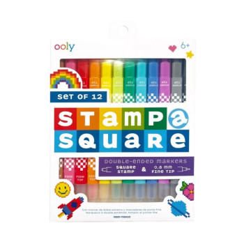 Ooly Stamp-A-Square Çift Uçlu 12’li Keçeli Kalem Ooly Stamp-A-Square Çift Uçlu 12’li Keçeli Kalem