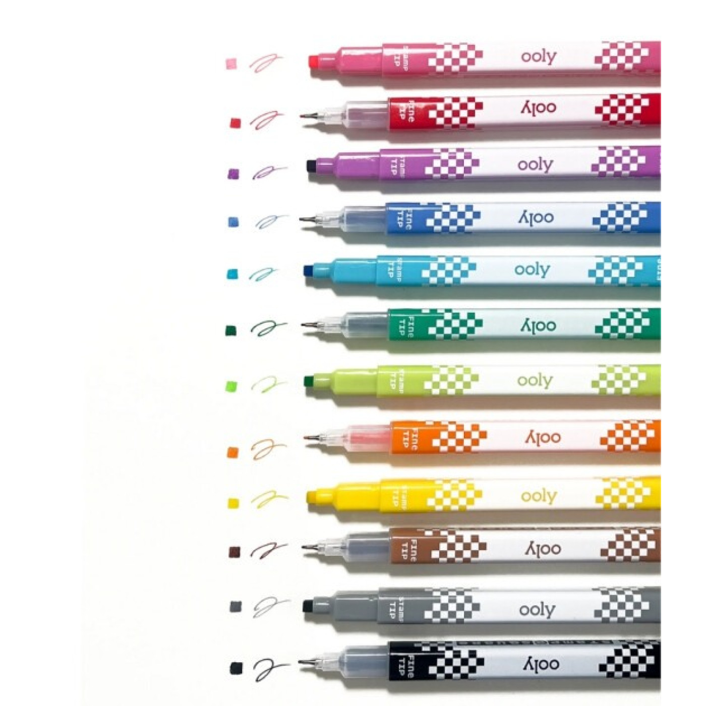 Ooly Stamp-A-Square Çift Uçlu 12’li Keçeli Kalem - 130-112 - 810104681575