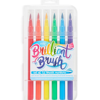 Ooly - Brilliant Brush Fırça Uçlu 12'li Keçeli Kalem