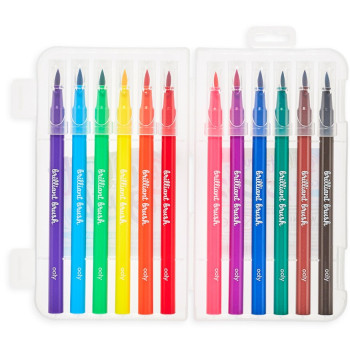 Ooly - Brilliant Brush Fırça Uçlu 12'li Keçeli Kalem