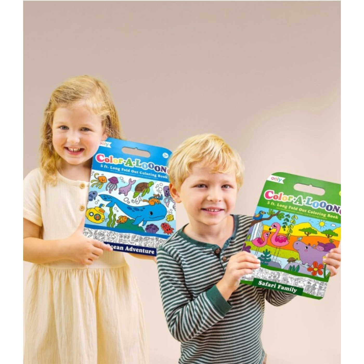 Ooly - Color-A-Looong: Fold Out Boyama Kitabı - Safari Family - ST00607 - 810104681858