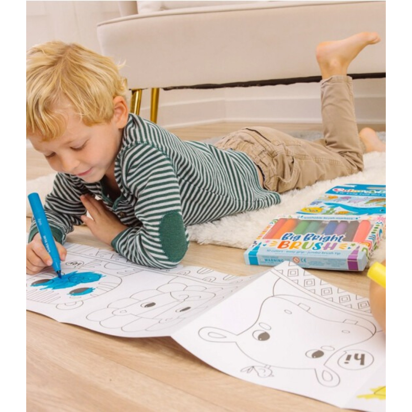 Ooly - Color-A-Looong: Fold Out Boyama Kitabı - Safari Family - ST00607 - 810104681858