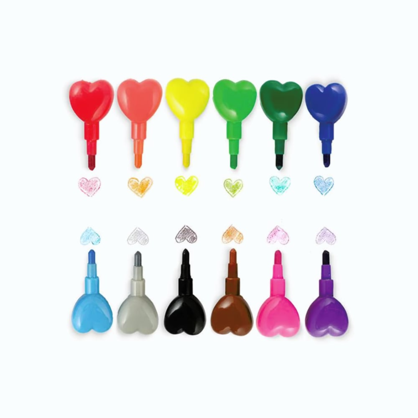 Ooly Heart to Heart 12 Renkli Boya Kalemi - Ana Renkler