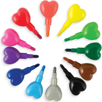 Ooly Heart to Heart 12 Renkli Boya Kalemi - Ana Renkler