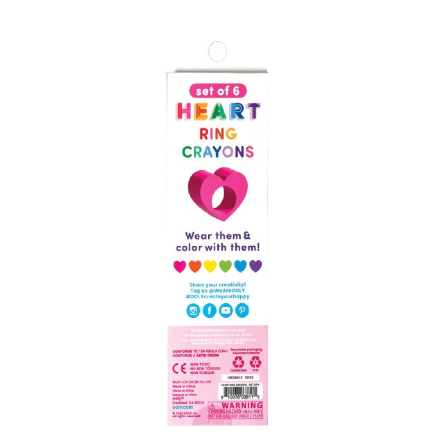 Ooly - Heart Ring 6’Lı Mum Boya - 133-105 - 810078038115