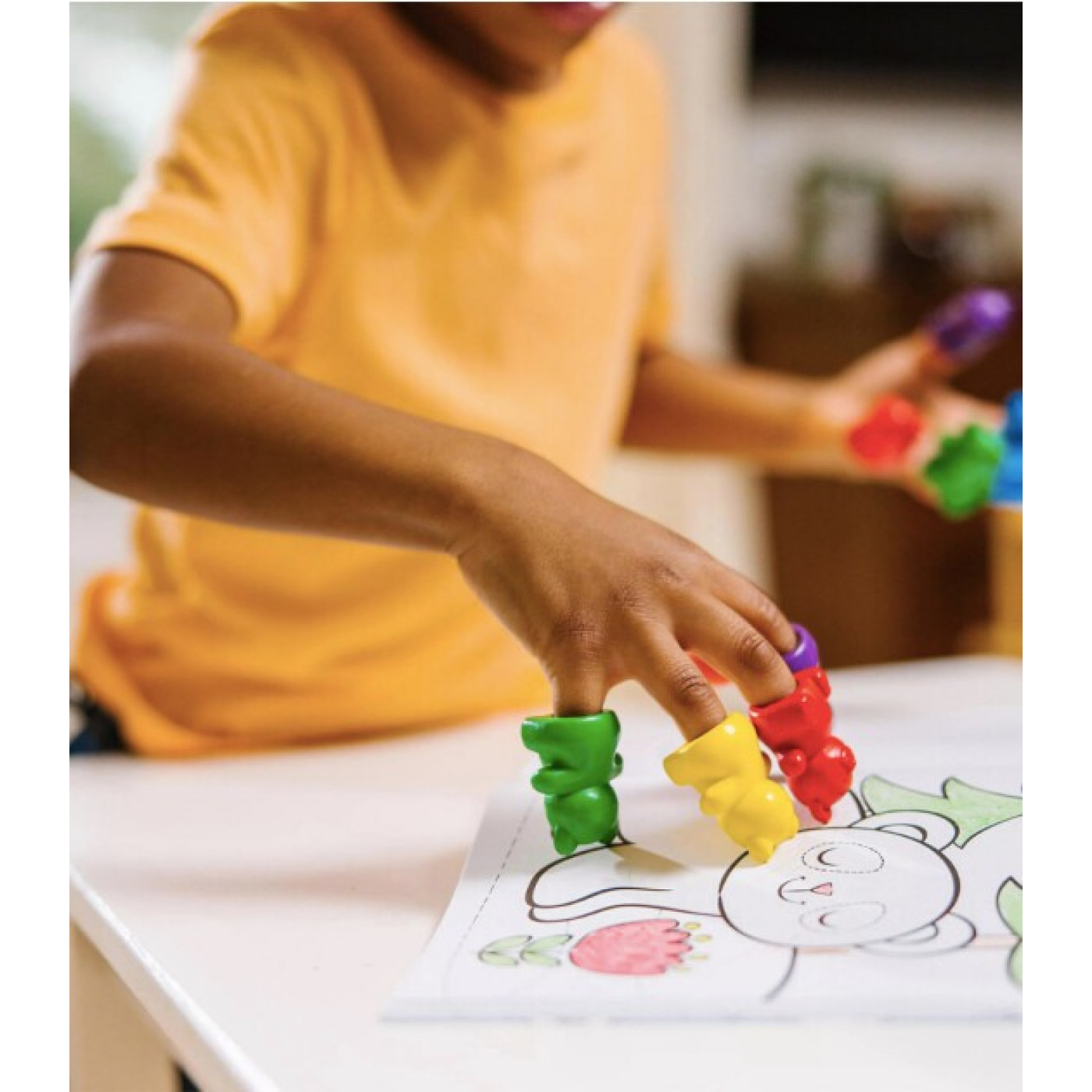 Ooly - Cuddly Cubs Bear 6’Lı Parmağa Takılabilir Mum Boya - 133-108 - 810104680424