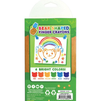 Ooly - Cuddly Cubs Bear 6’Lı Parmağa Takılabilir Mum Boya