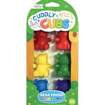 Ooly - Cuddly Cubs Bear 6’Lı Parmağa Takılabilir Mum Boya
