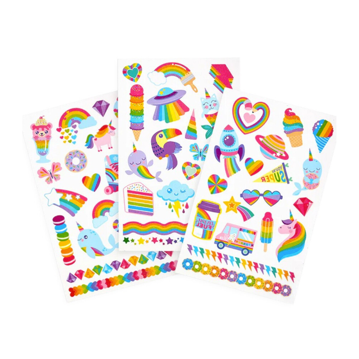 Ooly Tattoo Palooza Geçici Dövme Seti - Over The Rainbow - 810078032700 - 810078032700