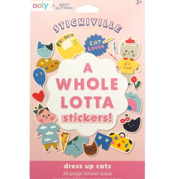 Ooly - Stickiville Çıkartma Kitabı - A Whole Lotta Stickers! Dress Up Cats