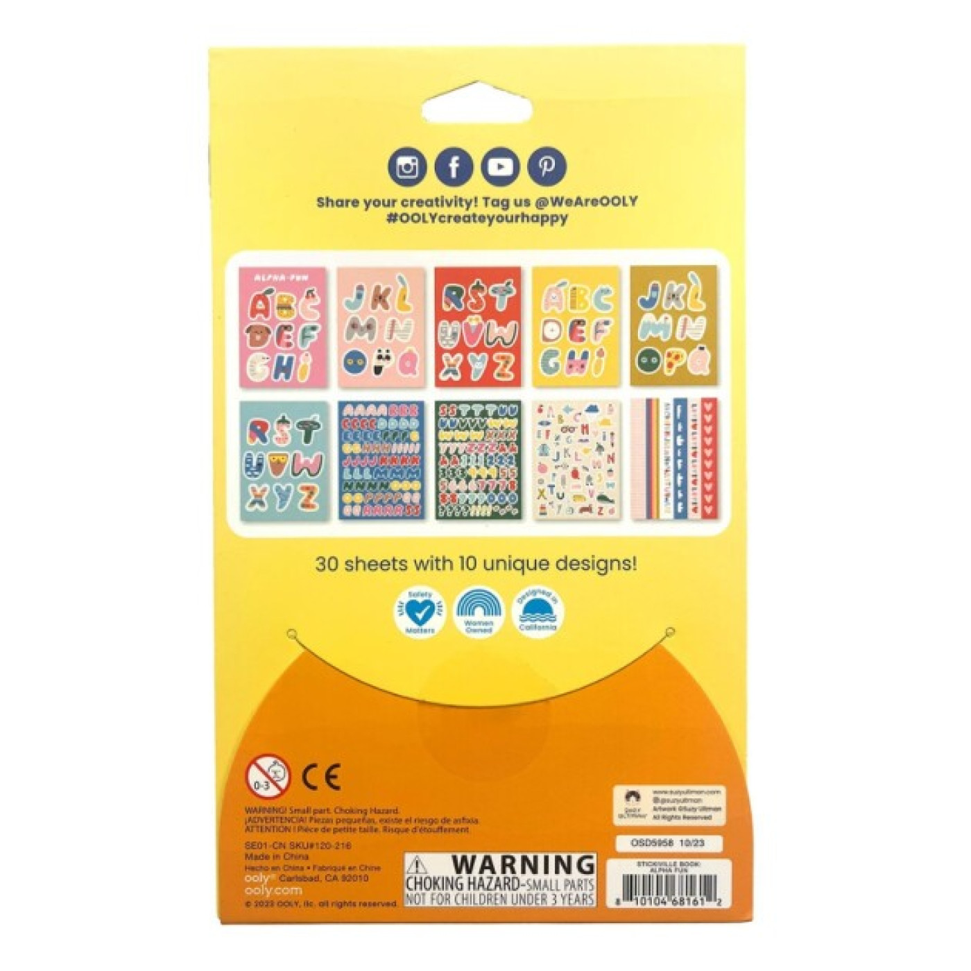 Ooly - Stickiville Çıkartma Kitabı - A Whole Lotta Stickers! Alpha Fun - 120-216 - 810104681612