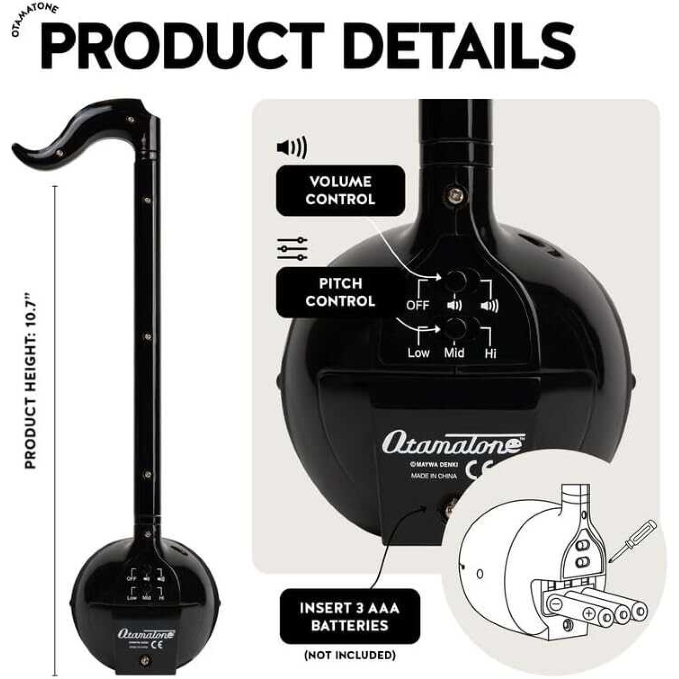 Otamatone Regular Black – Elektronik Müzik Enstrümanı