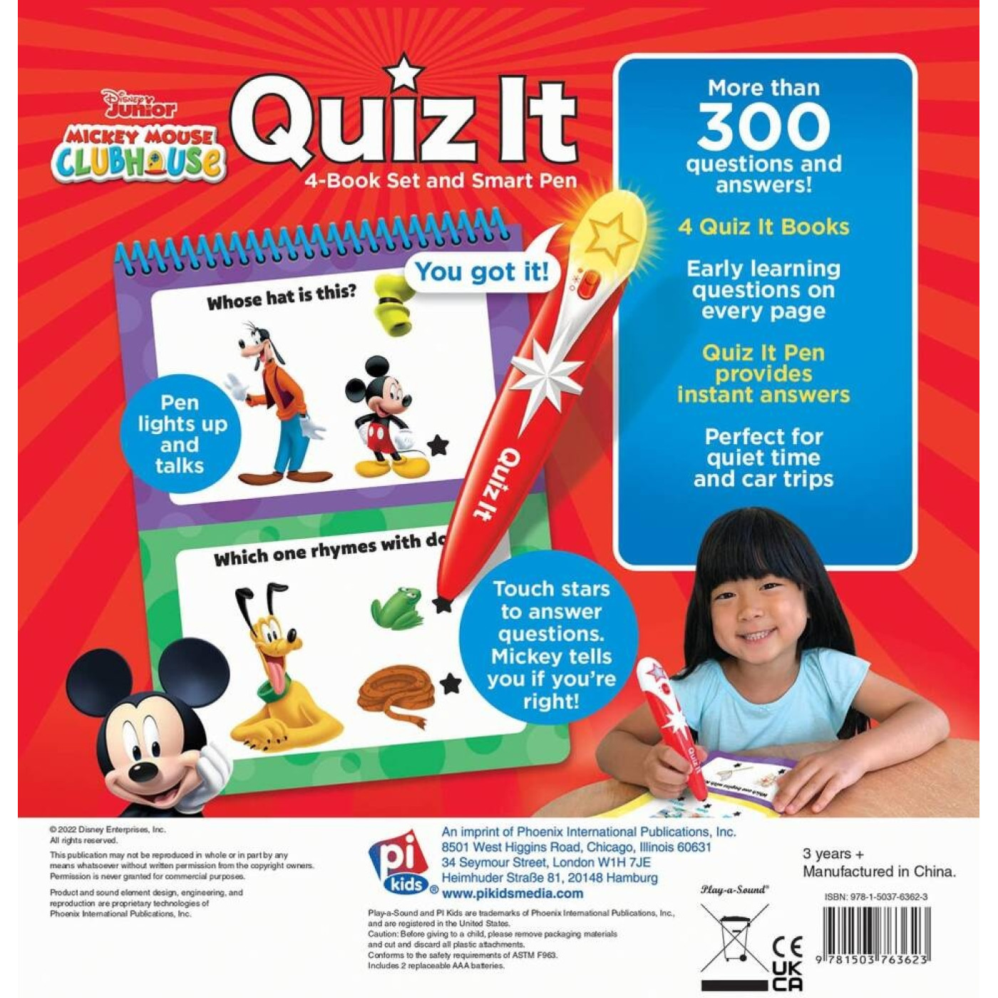 Disney: Mickey - Quiz it Pen - 4 Book Set and Talking Smart Pen - 9781503763623 - 9781503763623