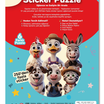 Sticker Puzzle - Çiftlik - Çıkartmalı Yapboz Etkinlik Kitabı