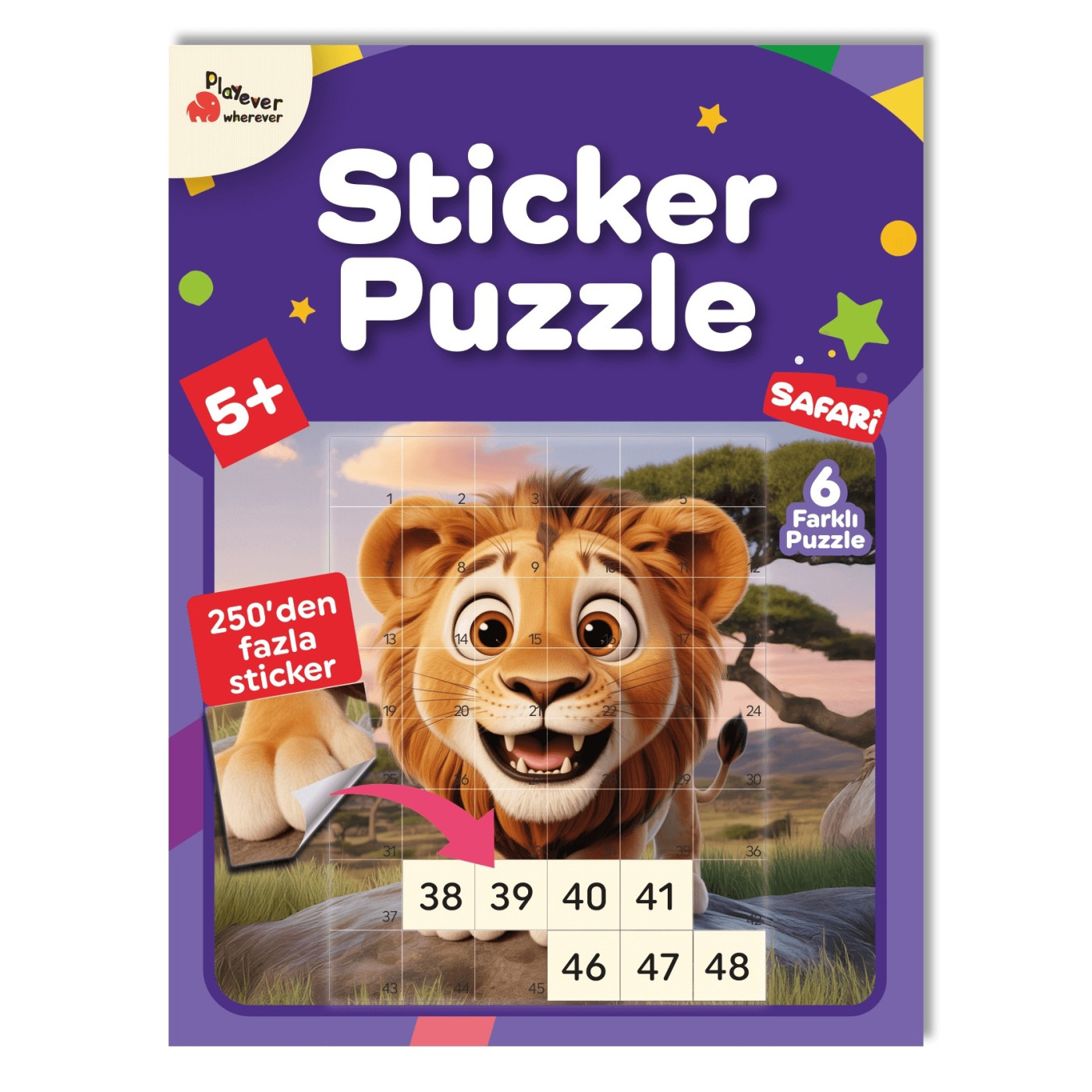 Sticker Puzzle - Safari - Çıkartmalı Yapboz Etkinlik Kitabı