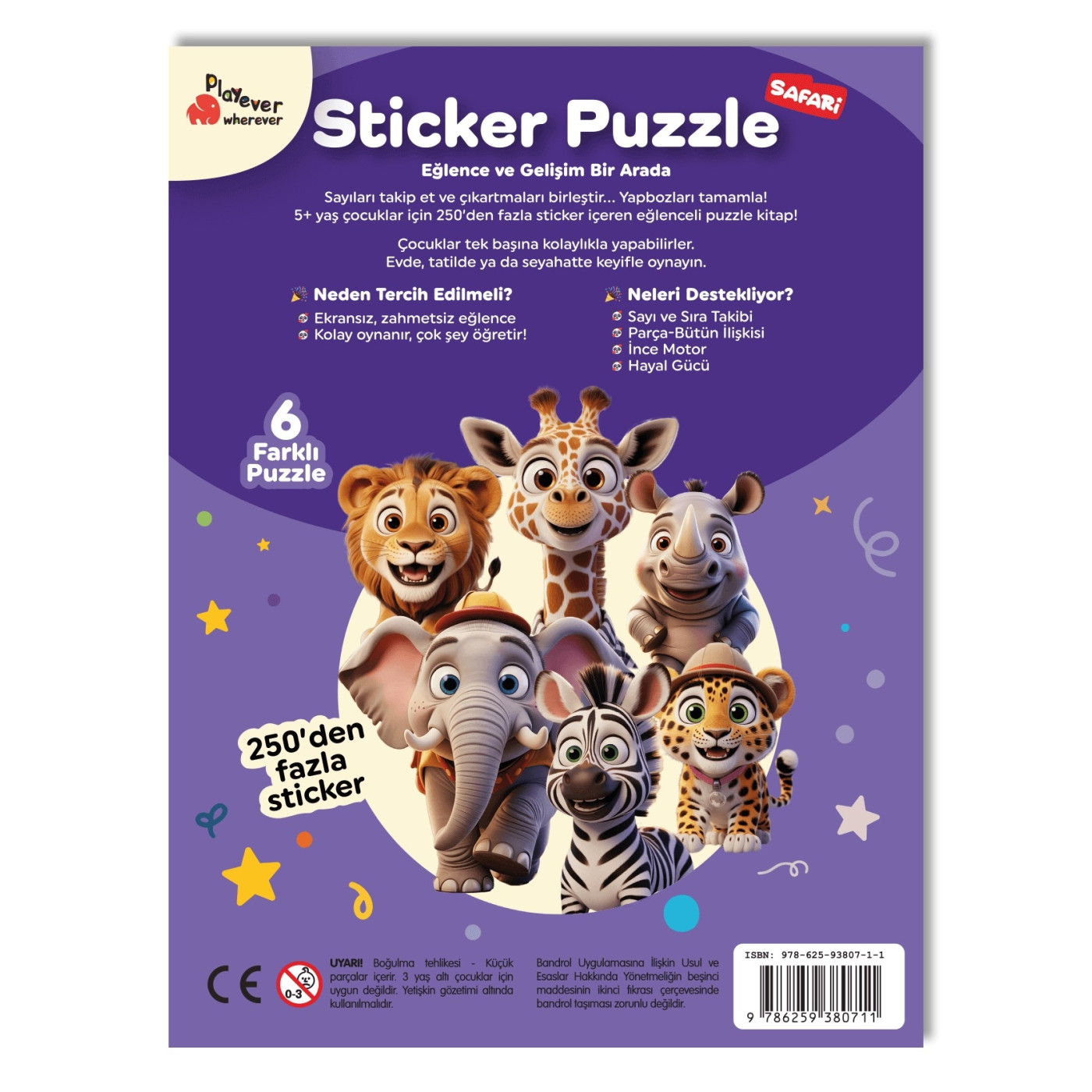 Sticker Puzzle - Safari - Çıkartmalı Yapboz Etkinlik Kitabı
