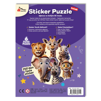 Sticker Puzzle - Safari - Çıkartmalı Yapboz Etkinlik Kitabı