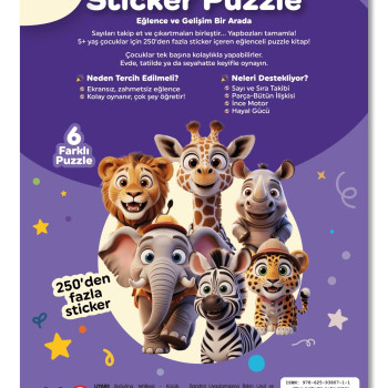 Sticker Puzzle - Safari - Çıkartmalı Yapboz Etkinlik Kitabı