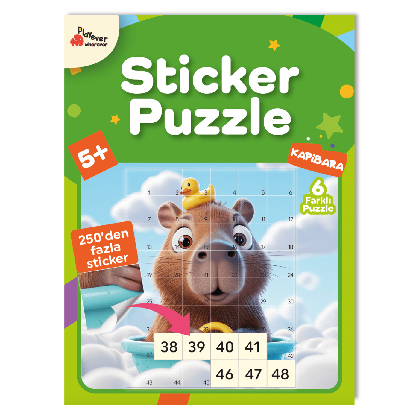 Sticker Puzzle - Kapibara - Çıkartmalı Yapboz Etkinlik Kitabı