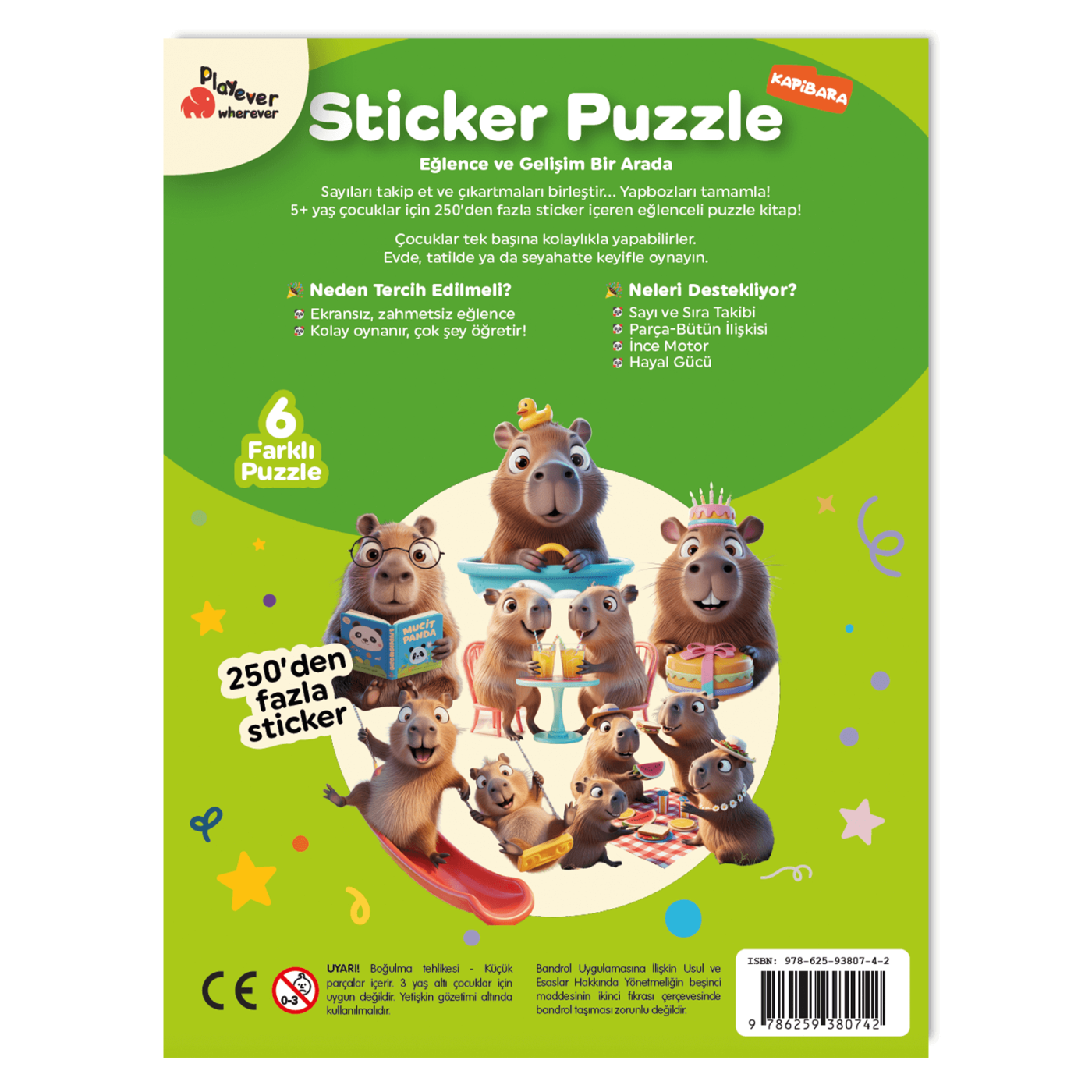 Sticker Puzzle - Kapibara - Çıkartmalı Yapboz Etkinlik Kitabı