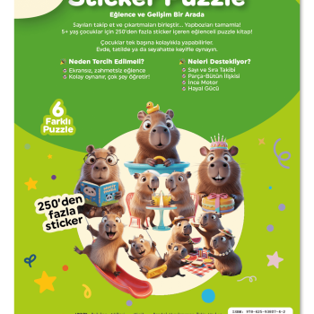 Sticker Puzzle - Kapibara - Çıkartmalı Yapboz Etkinlik Kitabı