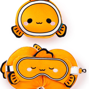 Relaxeazzz - Seyahat Yastığı ve Göz Bandı Green Monster