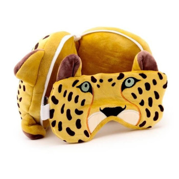 Relaxeazzz Leopard Plush Seyahat Yastığı ve Göz Bandı Relaxeazzz Leopard Plush Seyahat Yastığı ve Göz Bandı