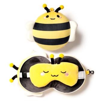 Relaxeazzz Adorabugs Bee Plush Seyahat Yastığı ve Göz Bandı Relaxeazzz Adorabugs Bee Plush Seyahat Yastığı ve Göz Bandı